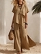 women's Summer Casual Irregular Short Sleeve Top And Slit Wide Leg Pants Set