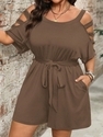 plus Size Off-Shoulder Casual Jumpsuit