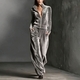 women's Velvet 2-Piece Tracksuit Set Long Sleeve Zip Solid Color
