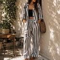 striped Shirt And Loose Pants 2-Piece Set