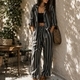 striped Shirt And Loose Pants 2-Piece Set