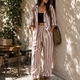 striped Shirt And Loose Pants 2-Piece Set