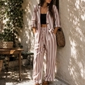 striped Shirt And Loose Pants 2-Piece Set