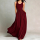 solid Color Sleeveless Pocket Long Dress