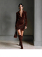 western Cowboy Style Suede Fringe Slim Fit Long Sleeve Dress