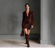western Cowboy Style Suede Fringe Slim Fit Long Sleeve Dress