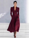 elegant V-Neck Puff Sleeve Waist-Cinching Formal Dress