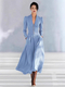 elegant V-Neck Puff Sleeve Waist-Cinching Formal Dress