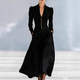 elegant V-Neck Puff Sleeve Waist-Cinching Formal Dress