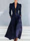 elegant V-Neck Puff Sleeve Waist-Cinching Formal Dress
