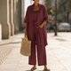 women's 3-Piece Straight-Leg Solid Color Casual Travel Set