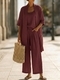 women's 3-Piece Straight-Leg Solid Color Casual Travel Set