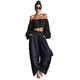 elegant Off-Shoulder Solid Color T-Shirt And Pants Two-Piece Set