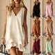 v-Neck Sleeveless Loose Ruffle Dress
