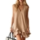 v-Neck Sleeveless Loose Ruffle Dress