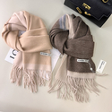 100% Wool Double-Sided Color-Block Scarf