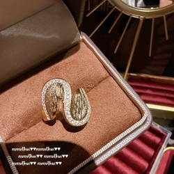 954Z Gold-Plated Brushed [Big Wave] Open Ring~No Box