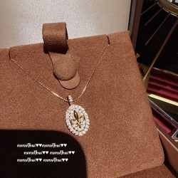 954Z Royal Iris Rhinestone Pendant Necklace~No Box