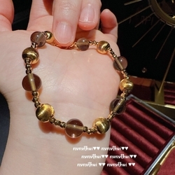3402Qip Brushed Ball Artificial Tiger's Eye Fortune Bead Bracelet~No Box