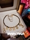 vintage Royal Iris Gemstone Necklace With Beaded Bracelet