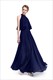Ärmelloses bodenlanges Maxikleid aus Chiffon mit Überwurf