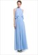 Ärmelloses bodenlanges Maxikleid aus Chiffon mit Überwurf