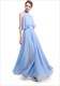 Ärmelloses bodenlanges Maxikleid aus Chiffon mit Überwurf