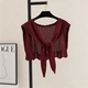 Hollow-Out Knitted Shrug Vest For Women