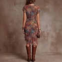 Muster Elegant V-Ausschnitt Tailliertes Langes Kleid