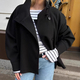 Elegant Stand Collar Long Sleeve Wool Coat
