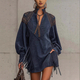V-Neck Tassel Embroidered Dress For Women