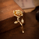 Simple Rose Brooch Men's High-End Suit Jacket Lapel Pin