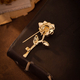 Simple Rose Brooch Men's High-End Suit Jacket Lapel Pin