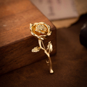 Simple Rose Brooch Men's High-End Suit Jacket Lapel Pin