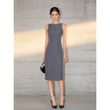 Elegant Sleeveless Cinched Waist Bodycon Midi Work Dress