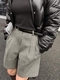 High-Waist A-Line Woolen Shorts For Women