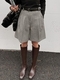 High-Waist A-Line Woolen Shorts For Women