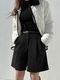 High-Waist A-Line Woolen Shorts For Women