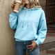 Women's Loose Solid Color Hoodie With Pockets