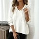 Waffle Knit Pullover Hoodie Solid Color Loose Fit Women