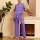 Women's Loose Chiffon Two-Piece Set Solid Color Plus Size