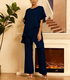 Women's Loose Chiffon Two-Piece Set Solid Color Plus Size