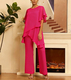 Women's Loose Chiffon Two-Piece Set Solid Color Plus Size