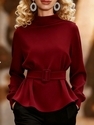 Long-Sleeve Waist-Slimming Pullover Hoodie