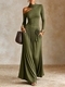 Asymmetric Off-Shoulder Long-Sleeve Casual Vacation Dress