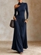 Asymmetric Off-Shoulder Long-Sleeve Casual Vacation Dress