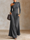 Asymmetric Off-Shoulder Long-Sleeve Casual Vacation Dress
