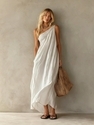 Elegant One-Shoulder Sleeveless Long Dress