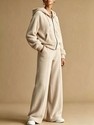 Women's Fleece Hooded Zip-Up Sweatshirt And Pants Set