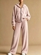 Women's Fleece Hooded Zip-Up Sweatshirt And Pants Set